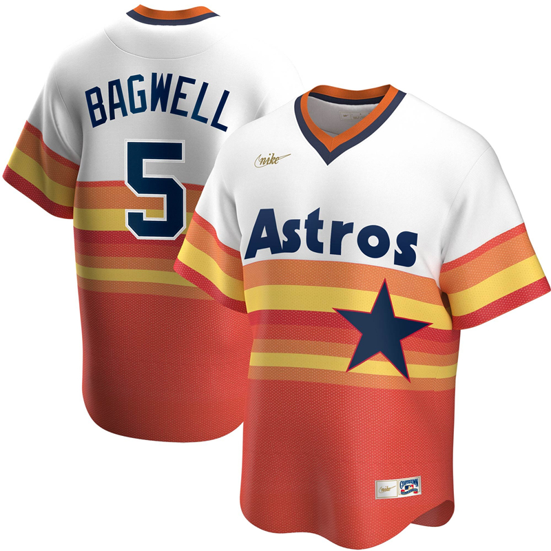 2020 MLB Men Houston Astros #5 Jeff Bagwell Nike White Home Cooperstown Collection Player Jersey 1->houston astros->MLB Jersey